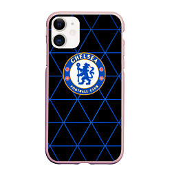 Чехол iPhone 11 матовый Челси football club, цвет: 3D-светло-розовый