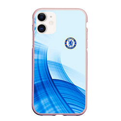Чехол iPhone 11 матовый Chelsea FC челси фк, цвет: 3D-светло-розовый