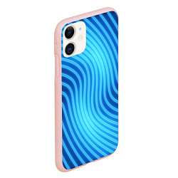 Чехол iPhone 11 матовый Abstraction neon lines, цвет: 3D-светло-розовый — фото 2