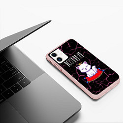 Чехол iPhone 11 матовый Юлия КОШКА Трещины, цвет: 3D-светло-розовый — фото 2