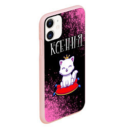 Чехол iPhone 11 матовый Ксения КОШКА Арт, цвет: 3D-светло-розовый — фото 2