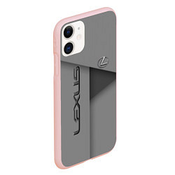 Чехол iPhone 11 матовый Lexus - серая абстракция, цвет: 3D-светло-розовый — фото 2