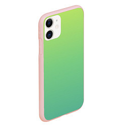 Чехол iPhone 11 матовый Shades of Green GRADIENT, цвет: 3D-светло-розовый — фото 2