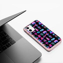 Чехол iPhone 11 матовый NEON MUSHROOMS, цвет: 3D-светло-розовый — фото 2