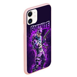 Чехол iPhone 11 матовый Fortnite Bronto Скин динозавра Видеоигра, цвет: 3D-светло-розовый — фото 2