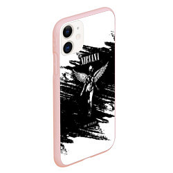 Чехол iPhone 11 матовый NIRVANA in utero НИРВАНА брызги краски, цвет: 3D-светло-розовый — фото 2