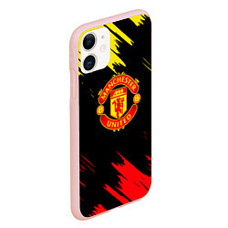Чехол iPhone 11 матовый Manchester united Texture, цвет: 3D-светло-розовый — фото 2