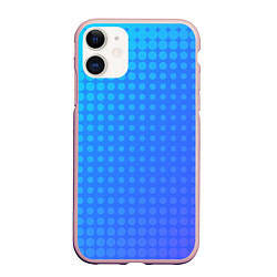 Чехол iPhone 11 матовый Blue gradient, цвет: 3D-светло-розовый