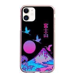 Чехол iPhone 11 матовый Закат на природе, цвет: 3D-светло-розовый