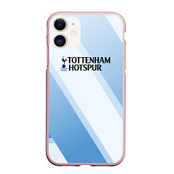 Чехол iPhone 11 матовый Tottenham hotspur Голубые полосы, цвет: 3D-светло-розовый