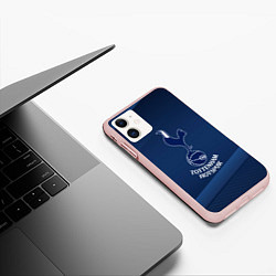 Чехол iPhone 11 матовый Tottenham hotspur Синяя абстракция, цвет: 3D-светло-розовый — фото 2