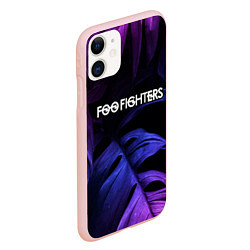 Чехол iPhone 11 матовый Foo Fighters neon monstera, цвет: 3D-светло-розовый — фото 2