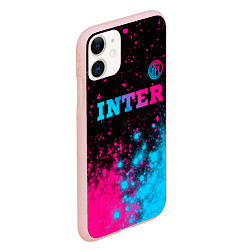 Чехол iPhone 11 матовый Inter - neon gradient: символ сверху, цвет: 3D-светло-розовый — фото 2