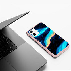 Чехол iPhone 11 матовый Космические просторы - Абстракция, цвет: 3D-светло-розовый — фото 2