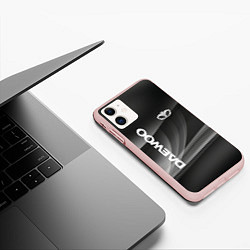 Чехол iPhone 11 матовый Daewoo - абстракция, цвет: 3D-светло-розовый — фото 2