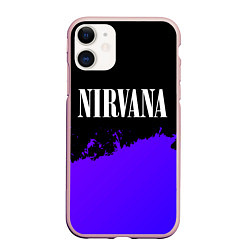 Чехол iPhone 11 матовый Nirvana purple grunge, цвет: 3D-светло-розовый