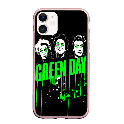 Чехол iPhone 11 матовый Green day paint, цвет: 3D-светло-розовый