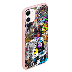 Чехол iPhone 11 матовый Очень пёстрый арт, цвет: 3D-светло-розовый — фото 2