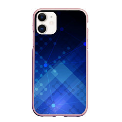 Чехол iPhone 11 матовый Геометрия элементов, цвет: 3D-светло-розовый