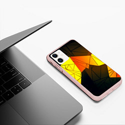 Чехол iPhone 11 матовый Абстрактная геометрия фигур, цвет: 3D-светло-розовый — фото 2