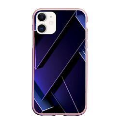 Чехол iPhone 11 матовый Блоки из плит, цвет: 3D-светло-розовый