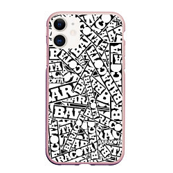 Чехол iPhone 11 матовый Baracota Stickers, цвет: 3D-светло-розовый