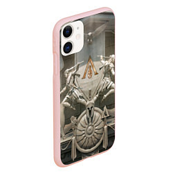 Чехол iPhone 11 матовый Знаки братства ассасинов, цвет: 3D-светло-розовый — фото 2