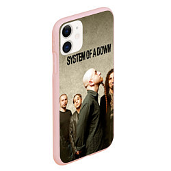 Чехол iPhone 11 матовый System of a Down, цвет: 3D-светло-розовый — фото 2