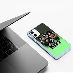 Чехол iPhone 11 матовый Kiss цвета 3D-голубой — фото 2