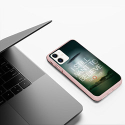 Чехол iPhone 11 матовый I still want to believe, цвет: 3D-светло-розовый — фото 2