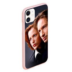 Чехол iPhone 11 матовый Скалли и Малдер, цвет: 3D-светло-розовый — фото 2