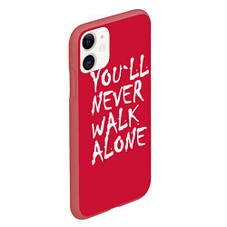 Чехол iPhone 11 матовый You'll never walk alone, цвет: 3D-красный — фото 2