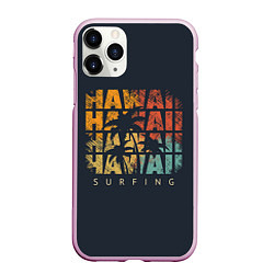 Чехол iPhone 11 Pro матовый Hawaii Surfing, цвет: 3D-розовый