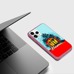 Чехол iPhone 11 Pro матовый HAWAII 6, цвет: 3D-малиновый — фото 2