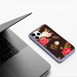 Чехол iPhone 11 Pro матовый Мотив из роз, цвет: 3D-светло-сиреневый — фото 2