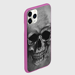 Чехол iPhone 11 Pro матовый Череп, цвет: 3D-фиолетовый — фото 2