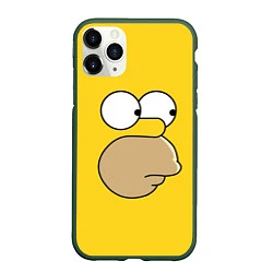 Чехол iPhone 11 Pro матовый Лицо Гомера, цвет: 3D-темно-зеленый