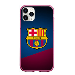 Чехол iPhone 11 Pro матовый FCB Barcelona, цвет: 3D-малиновый