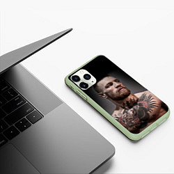 Чехол iPhone 11 Pro матовый Conor McGregor, цвет: 3D-салатовый — фото 2