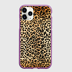 Чехол iPhone 11 Pro матовый Гепард (шкура), цвет: 3D-фиолетовый
