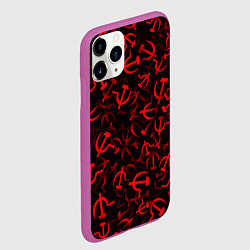 Чехол iPhone 11 Pro матовый Серп и молот 2, цвет: 3D-фиолетовый — фото 2