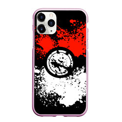 Чехол iPhone 11 Pro матовый Pokeball, цвет: 3D-розовый