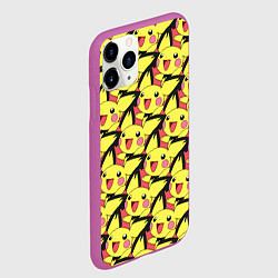 Чехол iPhone 11 Pro матовый Pikachu, цвет: 3D-фиолетовый — фото 2