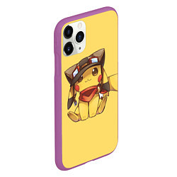 Чехол iPhone 11 Pro матовый Pikachu, цвет: 3D-фиолетовый — фото 2