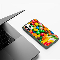 Чехол iPhone 11 Pro матовый Сладкие конфетки, цвет: 3D-темно-зеленый — фото 2