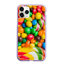 Чехол iPhone 11 Pro матовый Сладкие конфетки, цвет: 3D-светло-сиреневый