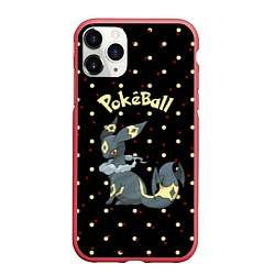 Чехол iPhone 11 Pro матовый Pokeball, цвет: 3D-красный