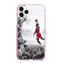 Чехол iPhone 11 Pro матовый Michael Jordan NBA, цвет: 3D-розовый