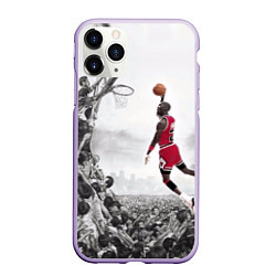 Чехол iPhone 11 Pro матовый Michael Jordan NBA, цвет: 3D-светло-сиреневый