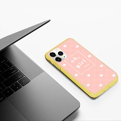 Чехол iPhone 11 Pro матовый Oh, girl, цвет: 3D-желтый — фото 2